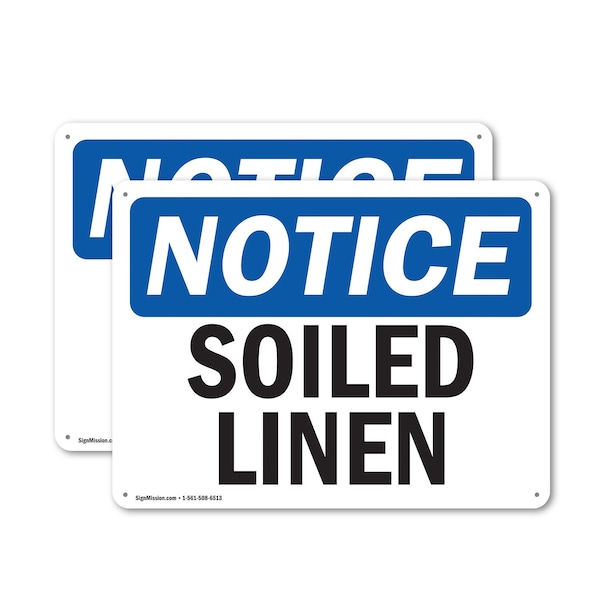Signmission Soiled Linen, 10 in W x Rectangle, Plastic OS-2PACK-NS-P-710-L-18359 - main